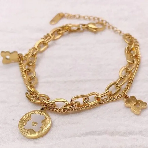 Link Layered Teddy Bracelet